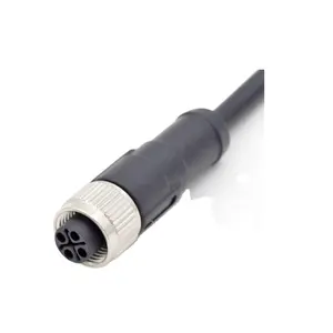 Circular Sensor M12 4Pole Female S Coded Overmolded Cable Connector Waterproof IP67 For Industrial Automation Power