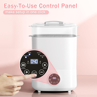Robot culinaire pour bébé 3-en-1, stérilisateur et sécheur de biberons grande capacité, 2 niveaux, vapeur électrique compacte, haute température 360°