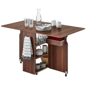 Holztisch mit Regal Mehrzweck-zusammen klappbare Blatt verlängerung Vielseitige platzsparende Schreibtisch möbel Klappbarer Esstisch