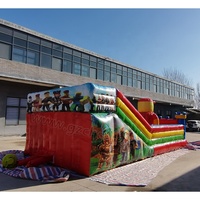 Grand château gonflable, Trampoline, terrain de jeu gonflable, Combo de dessin animé gonflable avec glissière pour les fêtes