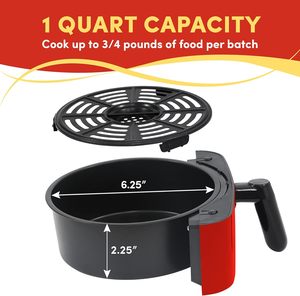 Elite <span class=keywords><strong>Gourmet</strong></span> EAF-3218R Friteuse à air chaud électrique compacte de 1,1 litre en acier inoxydable, sans huile, pour une cuisson saine et gain de place - Product Image 4