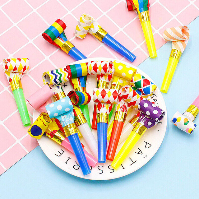 Party Horn Whistle Blower Party Noise Makers Gold Silver Noise Makers for Adults Kids Party Blowers Noisemakers for Birthday