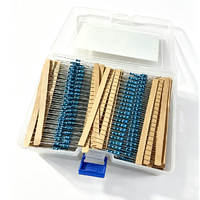 2600 Buah Kit Resistor Film Logam 130 Nilai Toleransi 1% 0.25W 1Ohm-3MOhm untuk Prototipe Elektronik DIY