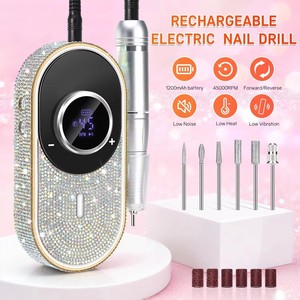 Taladro Eléctrico para Uñas con Incrustaciones de Diamantes de Imitación: 45000 RPM, Recargable, Pantalla LCD HD - Lima de Uñas Profesional de Calidad de Salón - Product Image 3