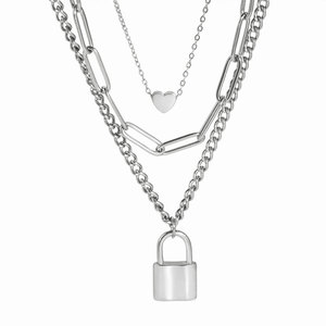 Collar de Moda con Cierre de Corazón en Acero Inoxidable 316L, Chapado en Oro PVD de 14K/18K, Joyería Fina para Mujer - Product Image 5