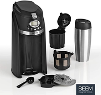 Beem Grind & Brew Ein-Tassen-Kaffeemaschine Basic Selection 2-in-1 Kaffeemühle und Kaffeemaschine