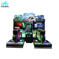 Amusement intérieur simulateur d'arcade à pièces moto de course dynamique de 42 pouces console de jeu de course de moto à 2 joueurs