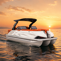 Yacht de sport en aluminium soudé polyvalent à maniement facile, console de luxe, système audio certifié CE, loisirs, pêche en haute mer