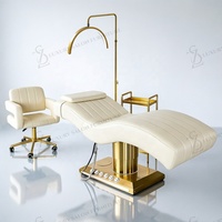 Lit de beauté électrique moderne incurvé pour cils, table de massage réglable à 3 moteurs pour salon de beauté, ensemble lit facial et pour extensions de cils