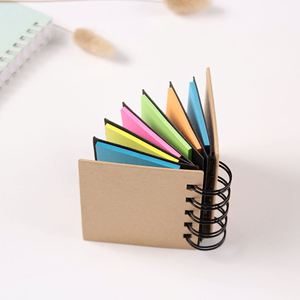 Cuaderno Espiral Vintage Kraft con Marcadores de Página Autoadhesivos Multicolor, Pestañas Adhesivas para Estudiantes, Planificador, Documentos - Product Image 4