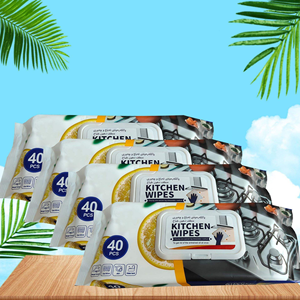 Lingettes de nettoyage de <span class=keywords><strong>cuisine</strong></span> personnalisées, qualité professionnelle, nettoyage intensif, lingettes humides pour la <span class=keywords><strong>cuisine</strong></span>, lingettes jetables pour la maison - Product Image 2