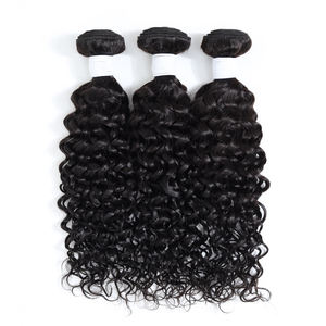 Mechones de cabello humano ondulado indio crudo, pelo rizado, cutícula virgen, pelo alineado, color natural, niña de <span class=keywords><strong>manzana</strong></span> - Product Image 2