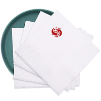 Serviette 2/3ply personnalisée Logo imprimé Restaurant bar Cocktail boisson serviette en papier de soie blanc mouchoir en papier