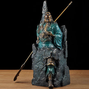 Guan Gong Figurine Large Copper Green Handmade God Of War And Wealth Statue For Home Office Decor Gift - Product Image 2