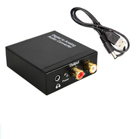 Convertidor de Audio Digital a Analógico 3.5, Coaxial, de Fibra Óptica a Analógico, Decodificador Spdif a Lotus, Carcasa de Aleación de Aluminio, Negro