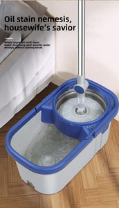 Hot Bán Chuyên Nghiệp Xách Tay Tự Làm Sạch Phẳng Xử Lý Thép Nhựa Giỏ Microfibre Vải Nhà Làm Sạch Lau Xô - Product Image 4