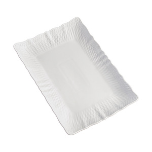 Plato Rectangular de Cerámica Serie Luz de Luna Blanca de 10.75 Pulgadas, Plato para Servir Comida Caliente para Uso en Hoteles y Fiestas - Product Image 4