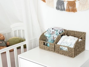 Seagrass pannolino cesto di stoffa appeso cesto di stoffa per generi alimentari Baby culla Rattan <span class=keywords><strong>vimini</strong></span> set di Shopping di animali in legno cesti di frutta - Product Image 4