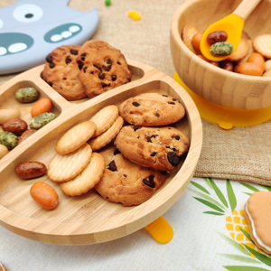 ベビー竹吸引ボウルベビーフィーディングプレートフードボウル竹ベビーボウル - Product Image 4