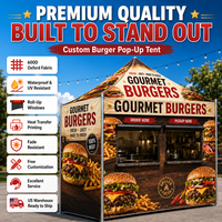 Tente alimentaire pliable professionnelle personnalisée pour l'extérieur, avec structure en aluminium, facile à monter, résistante au soleil, pour hamburgers et snacks, idéale pour les foires de rue