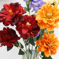 Fleur de rose artificielle en soie de chine 3 têtes fleur de pivoine rose pour l'obtention du diplôme de noël saint valentin nouvel an décor de mariage