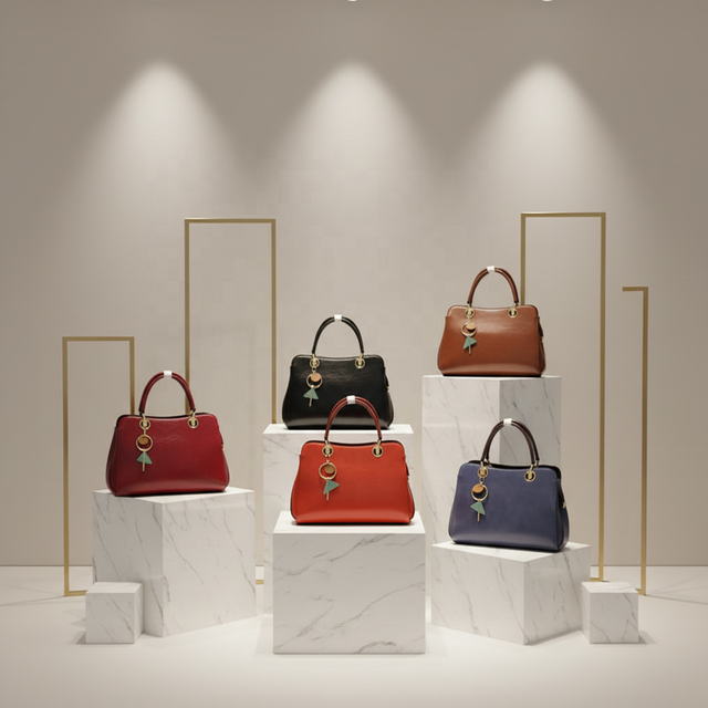 Fashion Shiny Pu Leather Handbag  With DIY Pendent Tote Bag Comfortable Durable Women's Tote Bags W1872