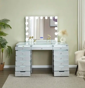 DISPONIBILE NEL MAGAZZINO USA: Graziosa Toeletta Rosa con 13 Cassetti e Molteplici Spazi di Archiviazione, Adatta per Soggiorno e Camera da Letto - Product Image 6