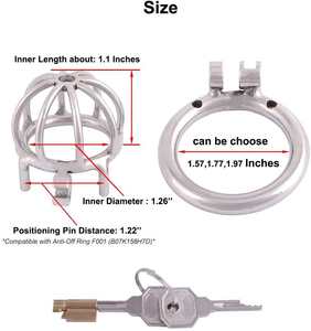 Perangkat baja tahan karat antialergi Super kecil dengan kateter yang dapat dilepas, kandang ayam Grendel nyaman - Product Image 6