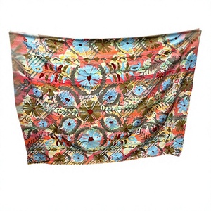 Kashmiri Floral <b>Embroidery</b> Nonwoven <b>Fabric</b> Traditional Aari Work 100% Cotton Home Textile Sofa Cover <b>Fabric</b> - Product Image 2
