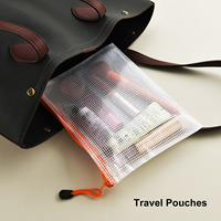 Carpeta organizadora transparente de malla PP B5 B4 A3 A4 A5 A6, estuche de plástico con cremallera para documentos, bolsas para archivadores de caja