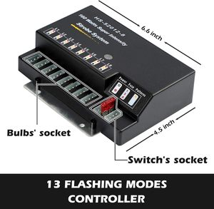 Kit d'éclairage stroboscopique d'urgence HID <span class=keywords><strong>avec</strong></span> ampoules, 13 modes clignotants, cordon <span class=keywords><strong>de</strong></span> 16 pieds <span class=keywords><strong>avec</strong></span> contrôleur, phares - Product Image 5
