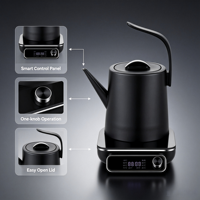 Bouilloire Électrique Haute Qualité 1200W 1.0L en Acier Inoxydable 304 avec Protection Anti-Ébullition à Sec pour la Maison