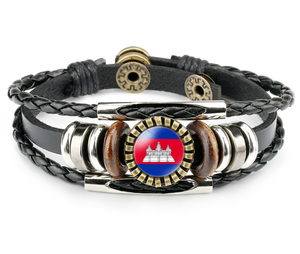 Bandera de Qatar Vintage Bandera Nacional asiática patrón pulsera Retro Turquía Japón Corea del Sur pulseras para promociones - Product Image 3