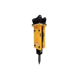 Marteau brise-roche hydraulique pour excavatrice, chargeuse compacte et pelle rétrocaveuse de 5 à 7 tonnes, jaune - Product Image 2