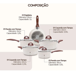 Offre Spéciale : Batterie de Cuisine 9 Pièces en Céramique Antiadhésive avec Poignées en Bois et Couvercles en Verre Silicone pour Cuisinières à Gaz et à Induction – Design Moderne - Product Image 3