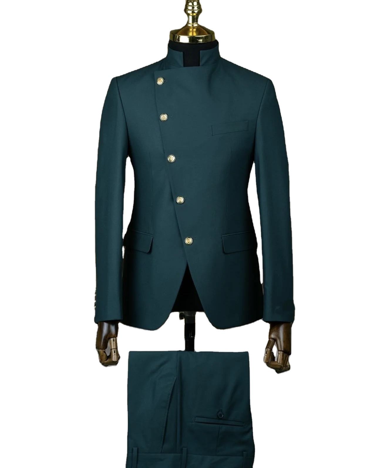 Trajes Verde Oscuro Moda Masculina Elegante y Versátil