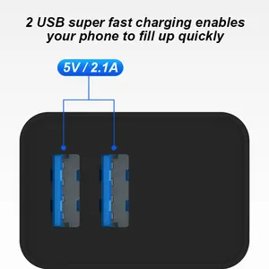 2023 Top Selling Double Usb 10w Fast Charging Phone Charger