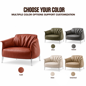 Fauteuil lounge ergonomique en cuir véritable fait main, design italien <span class=keywords><strong>Archibald</strong></span>, respectueux de l'environnement, design moderne, salon, salle à manger - Product Image 5