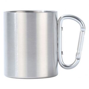 Tasse à café portable en acier inoxydable à double paroi de 220 ml et 300 ml pour la randonnée, le camping et les voyages, avec mousqueton et poignée - Product Image 5