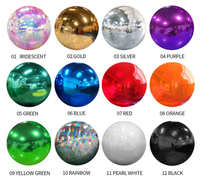 Ballon Gonflable Géant Argenté Décor Événementiel Extérieur, Grande Sphère Réfléchissante en PVC, Boule Miroir Gonflable Argentée