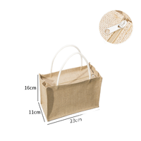 Sacs à provisions en toile de jute imprimée avec logo personnalisé, fourre-tout pour femmes, sacs en toile de jute avec poignées