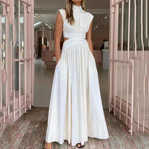 2023 verano nuevo vestido largo sin cintura moda Imperio <span class=keywords><strong>2</strong></span> piezas conjunto vestido - Product Image 4