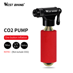 WEST BIKING Bomba de Bicicleta Portátil de Aleación de Aluminio, Mini Bomba de <span class=keywords><strong>CO2</strong></span>, Cabezal de Inflador, Bomba Manual, Schrader Presta, Bicicleta de Montaña, Ciclismo de Emergencia - Product Image 5