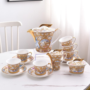 Ensemble de café en céramique écologique de luxe royal nordique de 15 pièces avec boîte cadeau en porcelaine osseuse - Product Image 1