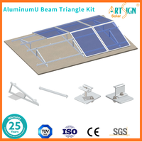 Système de montage solaire ArtSign installé par un kit triangulaire en aluminium en U pour toit plat, base en béton ou lestée OEM