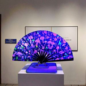 Éventail en bambou peint de 33 cm, artisanat de haute performance avec technique reconnue mondialement - Product Image 1