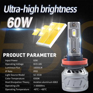 <span class=keywords><strong>New</strong></span> <span class=keywords><strong>Arrival</strong></span> e5s 9005 <span class=keywords><strong>LED</strong></span> 60 Wát H4 H13 9004 9007 H7 H11 9005 9006 9012 H1 H3 tự động <span class=keywords><strong>Led</strong></span> Đèn Pha bóng đèn - Product Image 6