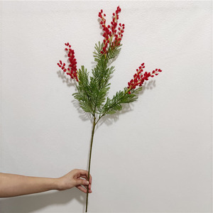 Nouveau design fait à la main fleur d'<span class=keywords><strong>albizia</strong></span> artificielle 3 branches soie mariage décoratif moderne nouvel an chinois retour à l'école - Product Image 6