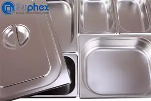Buphex高標準ステンレス鋼201 EUスタイル1/2-20GNパンガストロノーム食品容器GNパンビュッフェケータリング機器用