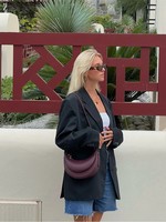 Sacs à Main en Cuir Véritable de Créateur pour Femme, Sacs Chic Sous le Bras pour Dames, Sac Croissant Élégant à Épaule et Bandoulière Type Selle